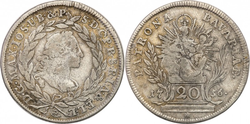 Germany / Prussia
Germany, Bavaria. 20 krajcar 1756 
Zielonkawa patyna. Przeta...