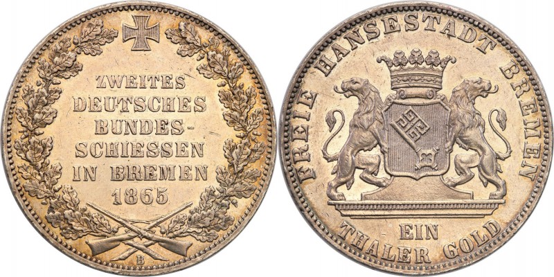 Germany / Prussia
Germany, Brema. Taler (Thaler) 1865 B 
Wybity z okazji II za...