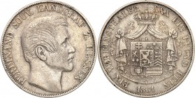 Germany / Prussia
Germany, Hessen-Homburg. Taler (Thaler) 1861, Darmstadt 
Stara patyna. Rzadsza moneta.Davenport 714
Waga/Weight: 18,37 g Ag Metal...