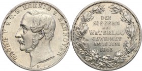 Germany / Prussia
Germany. Johann V. Taler (Thaler) Waterloo 1865, Hannover 
Bardzo ładny egzemplarz, zachowany połysk menniczy i wyraźne detale. Rz...