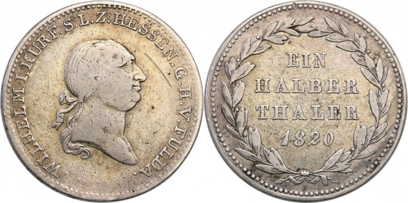 Germany / Prussia
Germany, Hessen-Kassel. 1/2 Taler (Thaler) 1820 
Zielonkawa ...