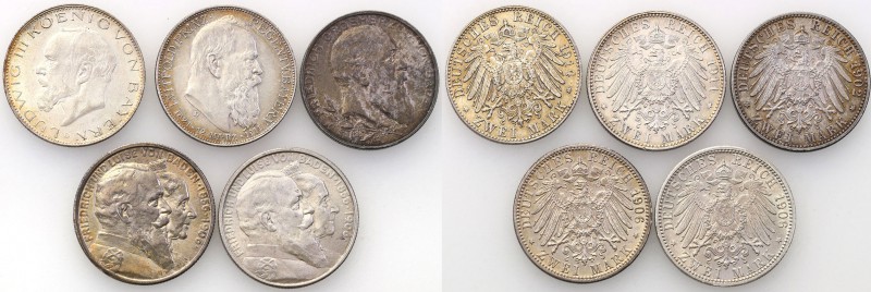 Germany / Prussia
Germany. 2 mark 1902-1914, Group 5 pieces 
Różne typy i rocz...