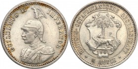 Germany / Prussia
Germany, DOA, East Africa. 1/4 rupee 1901 
Patyna, połysk w tle.
Waga/Weight: 2,93 g Ag Metal: Średnica/diameter: 
Stan zachowan...