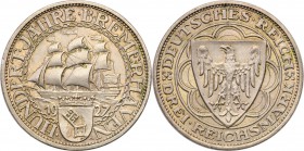 Germany / Prussia
Germany, Weimar. 3 mark 1927 A, Bremerhaven 
Zielonkawa patyna. Bardzo ładnie zachowane. Rzadsza moneta.AKS 75;&nbsp; Jaeger 325
...