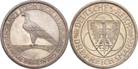 Germany / Prussia
Germany, Weimar. 3 mark 1930 D, Rheinstrom 
Połysk, równomierna patyna. Piękny egzemplarz.AKS 88; Jaeger 345
Waga/Weight: 15,00 g...