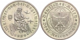 Germany / Prussia
Germany, Weimar. 3 mark 1930 A, Vogelweide 
Bardzo ładny egzemplarz. Zielonkawa patyna. Rzadsza moneta.ASK 87; Jaeger 344
Waga/We...