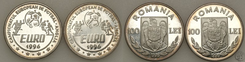 Romania
Romania. 100 lei 1996 Euro 1996, Group 2 szt. 
Piękne lustro mennicze,...
