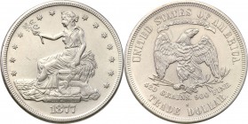 United States / USA
USA. Trade Dollar 1877 S, San Francisco 
Bardzo ładny egzemplarz. Połysk, delikatne przetarcie.
Waga/Weight: 27,24 g Ag .900 Me...