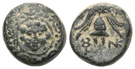 Greek Coins KINGS OF MACEDON. Philip III Arrhidaios (323-317 BC). Ae 1/2 Unit. Salamis. Obv: Macedonian shield, with facing gorgoneion on boss. Rev: B...