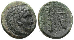 Greek Coins Kingdom of Macedonia. Alexander III the Great (336–323 BC). Bronze. Approx. 336–323 BC. Uncertain mint in Macedonia. Obv: Head of youthful...