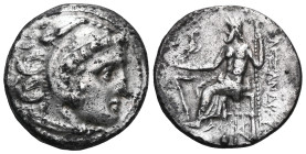 Greek Coins Alexander III, 336-323 BC AR drachma, posthumous, 310/301 BC, colophon. Heracles' head in lion's skin right.//Zeus Aetophoros seated left,...