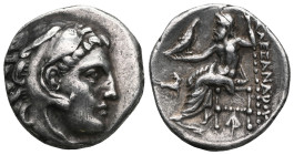 Greek Coins KINGS of MACEDON.Alexander III.(336-323 BC).Abydus.Drachm. Obv : Head of Herakles right, wearing lion skin. Rev : ΑΛΕΞΑΝΔΡΟΥ. Zeus seated ...