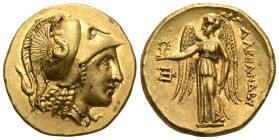 MACEDON. Kingdom of Macedon. Alexander III (the Great), 336-323 B.C. AV Stater , Amphipolis Mint, ca. 330-320 B.C. Pr-175. Lifetime or early posthumou...