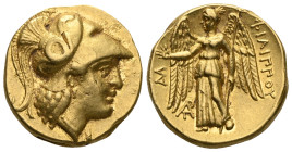 Greek Coins MACEDONIAN KINGDOM. Philip III Arrhidaeus (323-317 BC). AV stater . Lifetime-posthumous issue of Marathus, ca. 323-300. Head of Athena rig...