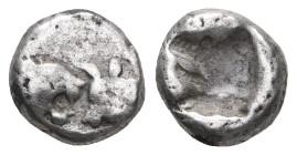 Greek Coins KINGS of LYDIA.Kroisos.(560-546 BC).Sardes.Siglos. Obv : Confronted foreparts of bull right and lion left. Rev : Two square punches. Very ...