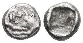 Greek Coins KINGS of LYDIA.Kroisos.(560-546 BC).Sardes.Siglos. Obv : Confronted foreparts of bull right and lion left. Rev : Two square punches.Very f...