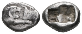 Greek Coins KINGS OF LYDIA. Kroisos, circa 560-546 BC. 1/8 Stater , Sardes. On the left, forepart of lion with open mouth to right confronting, on the...