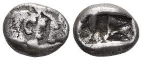 Greek Coins KINGS OF LYDIA. Kroisos, circa 560-546 BC. 1/8 Stater , Sardes. On the left, forepart of lion with open mouth to right confronting, on the...