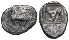 Greek Coins DYNASTS of LYCIA. Kuprilli. Circa 480-440 BC. AR Third Stater . Uncertain mint. Winged lion standing right, head left, raising forepaw / T...