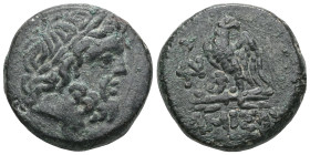 PONTOS. Amisos. Ae (Late 2nd/Early 1st centuries BC). Time of Mithradates VI Eupator. Obv: Laureate head of Zeus right. Rev: ΑΜΙΣΟΥ. Eagle standing le...