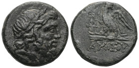 PONTOS. Amisos. Ae (Late 2nd/Early 1st centuries BC). Time of Mithradates VI Eupator. Obv: Laureate head of Zeus right. Rev: ΑΜΙΣΟΥ. Eagle standing le...