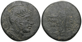 GREEK COINS PONTOS.Amisos.Time of Mithradates VI Eupator.(Circa 105-90 or 90-85 BC).Ae. Obv : Helmeted head of Athena right. Rev : AMI - ΣOY. Perseus ...