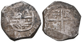 Spain: Felipe IV. 1621-1665: Ship money of 8 reales, year illegible, silver, find surface, almost very fine.

 Weight:6,8 gr Diameter: 22,6 mm