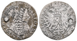 Medieval, World Austria. Holy Roman Empire. Habsburg. Leopold I, AD 1658-1705. AR, 3 Kreuzer (1699 CB). Obv: LEOPOLDVS D G R I S (3) S A G H B R. Laur...