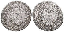 Medieval Coins Austria. Holy Roman Empire. Habsburg. Leopold I, AD 1658-1705. AR, 3 Kreuzer (1699 CB). Obv: LEOPOLDVS D G R I S (3) S A G H B R. Laure...