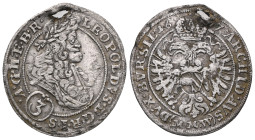 Medieval Coins Austria. Holy Roman Empire. Habsburg. Leopold I, AD 1658-1705. AR, 3 Kreuzer (1699 CB). Obv: LEOPOLDVS D G R I S (3) S A G H B R. Laure...