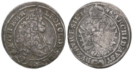 Medieval Coins Austria. Holy Roman Empire. Habsburg. Leopold I, AD 1658-1705. AR, 3 Kreuzer (1699 CB). Obv: LEOPOLDVS D G R I S (3) S A G H B R. Laure...