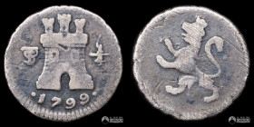 Bolivia, Potosi. ¼ de Real. 1799 (Carlos IV).