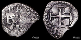 Bolivia, Potosi. ½ Real. 1655 (Felipe IV). E. Macuquina.