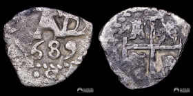 Bolivia, Potosi. ½ Real. 1689 (Carlos II). VR. Macuquina.