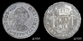 Bolivia, Potosi. ½ Real. 1777 (Carlos III). PR.