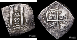 Bolivia, Potosi. 1 Real. 1669 (Carlos II). E. Macuquina.