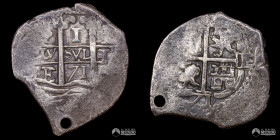 Bolivia, Potosi. 1 Real. 1671 (Carlos II). E. Macuquina.