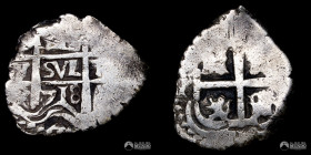 Bolivia, Potosi. 1 Real. 1718 (Felipe V). Y. Macuquina.