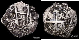 Bolivia, Potosi. 1 Real. 1730 (Felipe V). M. Macuquina. ERROR: Doble golpe.