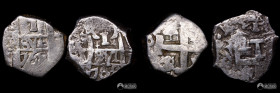 Bolivia, Potosi. Pareja de macuquinas: 1 Real. 1760s (Carlos III).