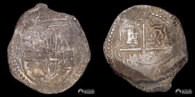 Bolivia, Potosi. 2 Reales. 1618-1648 (Felipe III o IV). T. Macuquina.