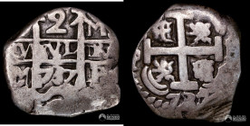 Bolivia, Potosi. 2 Reales. 1737 (Felipe V). M. Macuquina.
