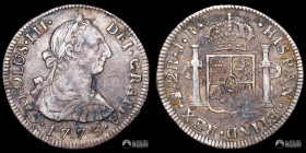 Bolivia, Potosi. 2 Reales. 1773 (Carlos III). JR.