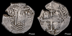Bolivia, Potosi. 4 Reales. 1688 (Carlos II). VR. Macuquina.