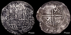 Bolivia, Potosi. 8 Reales. 1586-1589 (Felipe II). A. Macuquina.