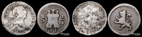 Chile, Santiago. Pareja: ¼ Real. 1790-1817.