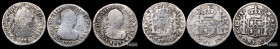 Chile, Santiago. Lote de tres: ½ Real. 1775-1813.