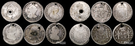 Chile, Santiago. Lote de seis: ½ Real. 1787-1811.