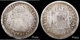Chile, Santiago. 1 Real. 1799 (Carlos IV). DA.