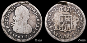 Chile, Santiago. 1 Real. 1813 (Fernando VII). FJ.